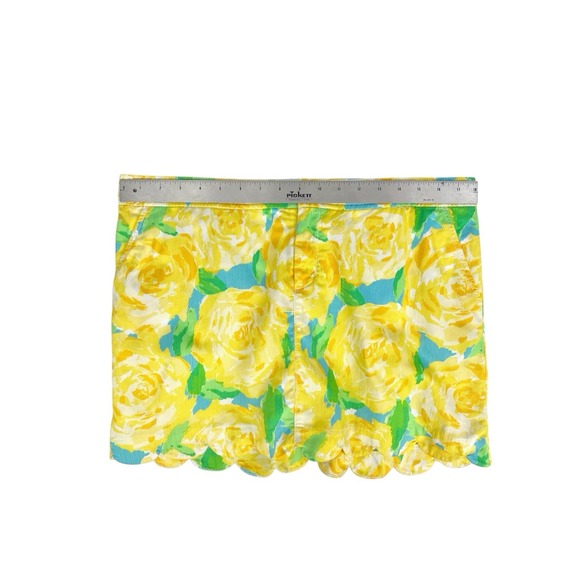 Lilly Pulitzer Colette Skort Sunglow Yellow Floral Scallop Edge Size 12 - Picture 4 of 8